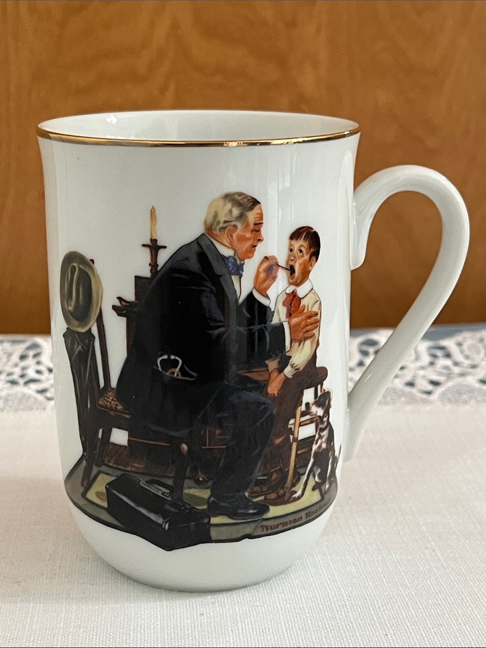 Vintage Norman Rockwell "The Country Doctor" Fine Porcelain Coffee Mug